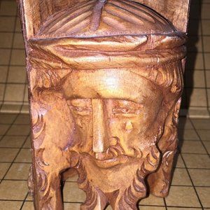 Vintage JESUS, Hand Carved From WOOD, Very Detailed, From The HOLY LAND.